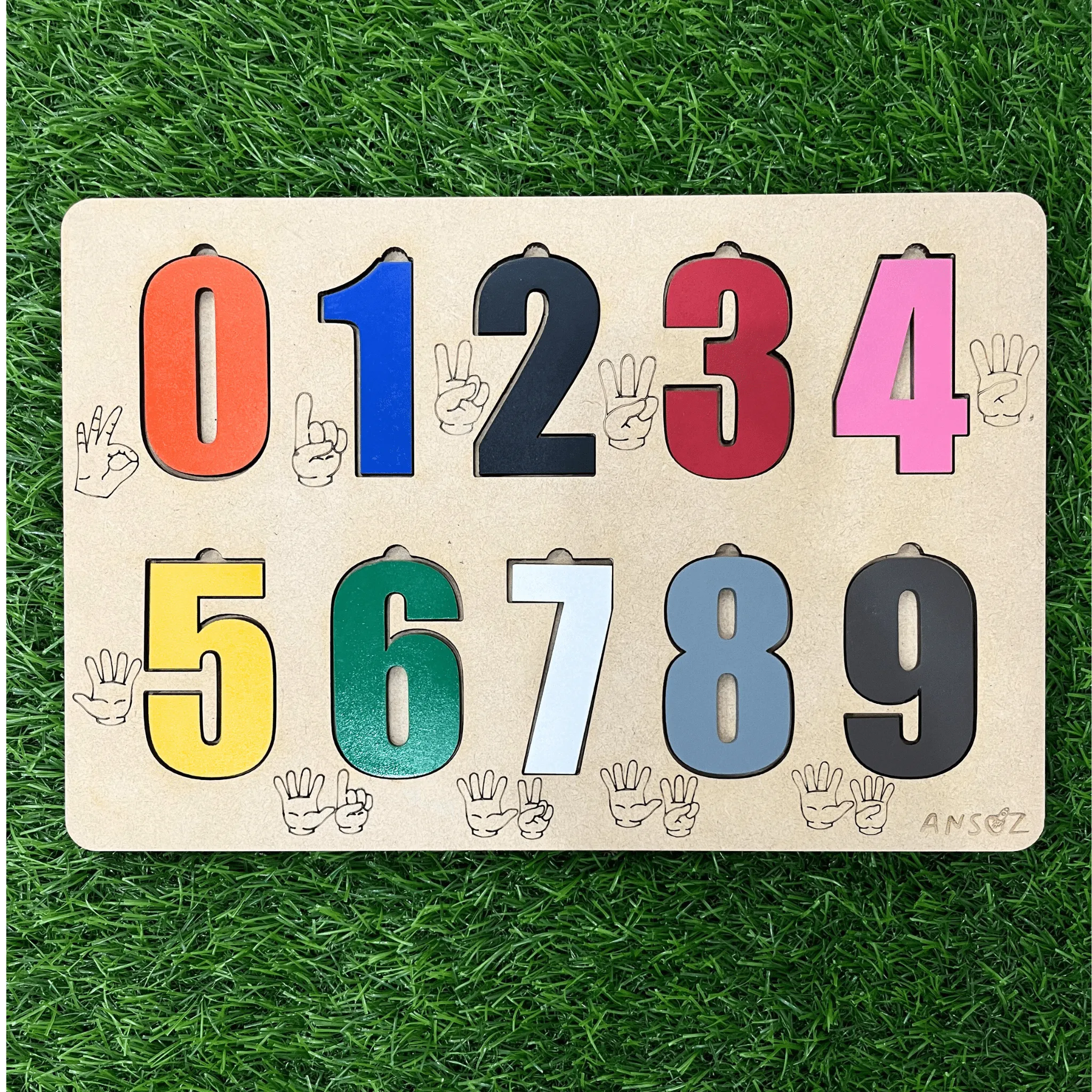 3-in-1 Kannada Learning Alphabet & Number Wooden Puzzle Board | Ansoz