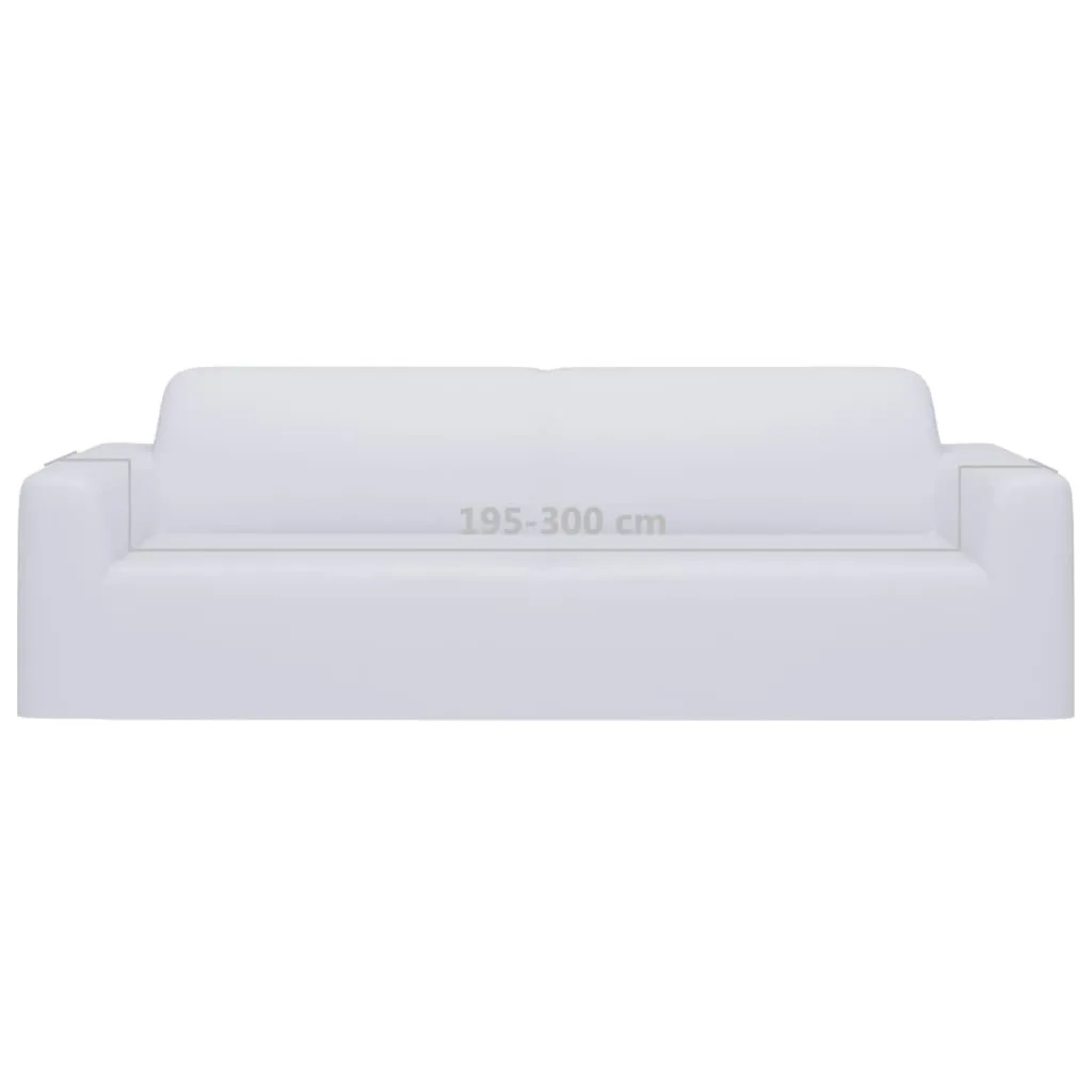 3-Seater Stretch Couch Slipcover White Polyester Jersey