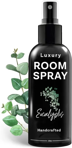 605Products Luxury Room & Air Freshener Spray - Long Lasting Odor Eliminator with Essential Oils, Home Fragrance Supplies - Eucalyptus (3.4oz)