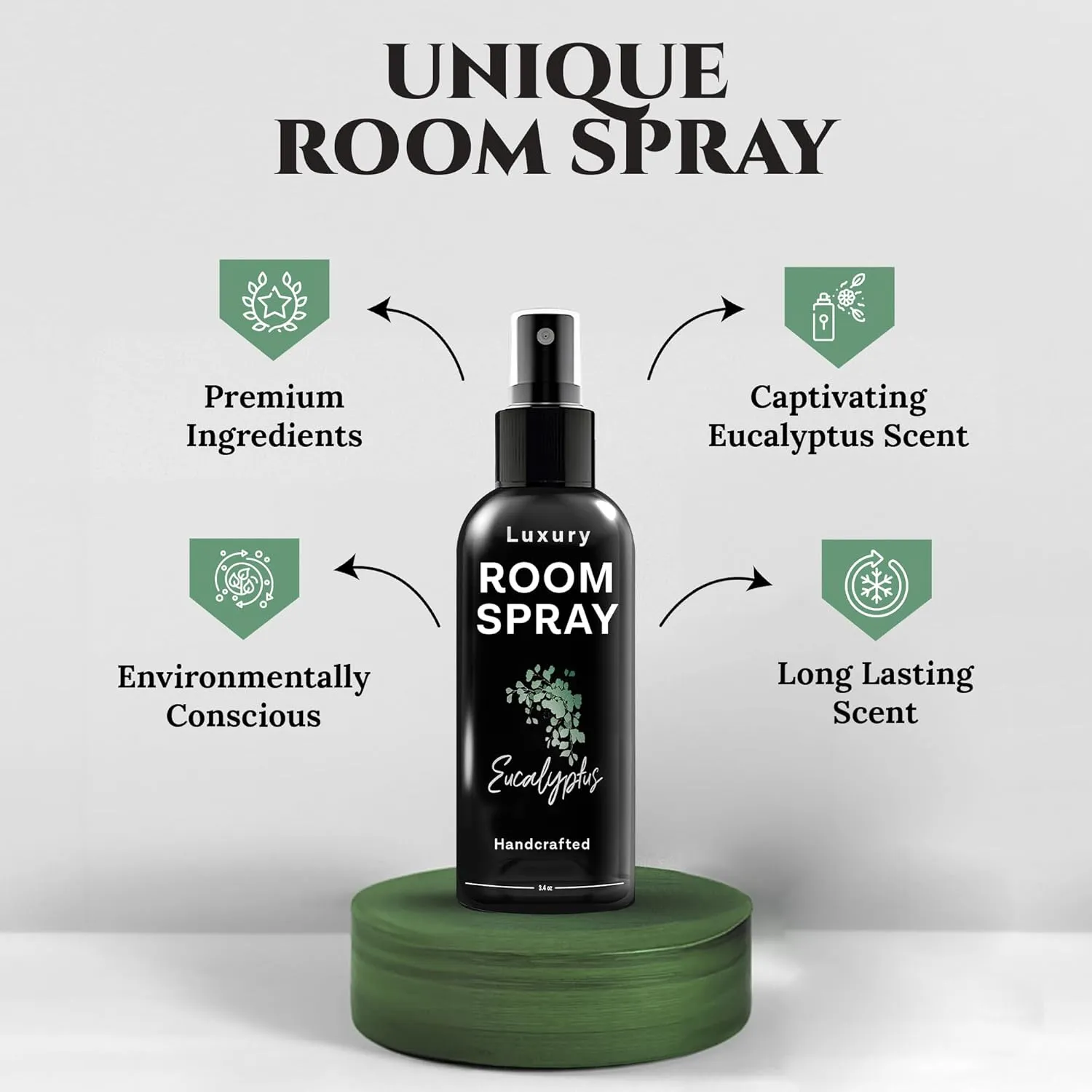 605Products Luxury Room & Air Freshener Spray - Long Lasting Odor Eliminator with Essential Oils, Home Fragrance Supplies - Eucalyptus (3.4oz)
