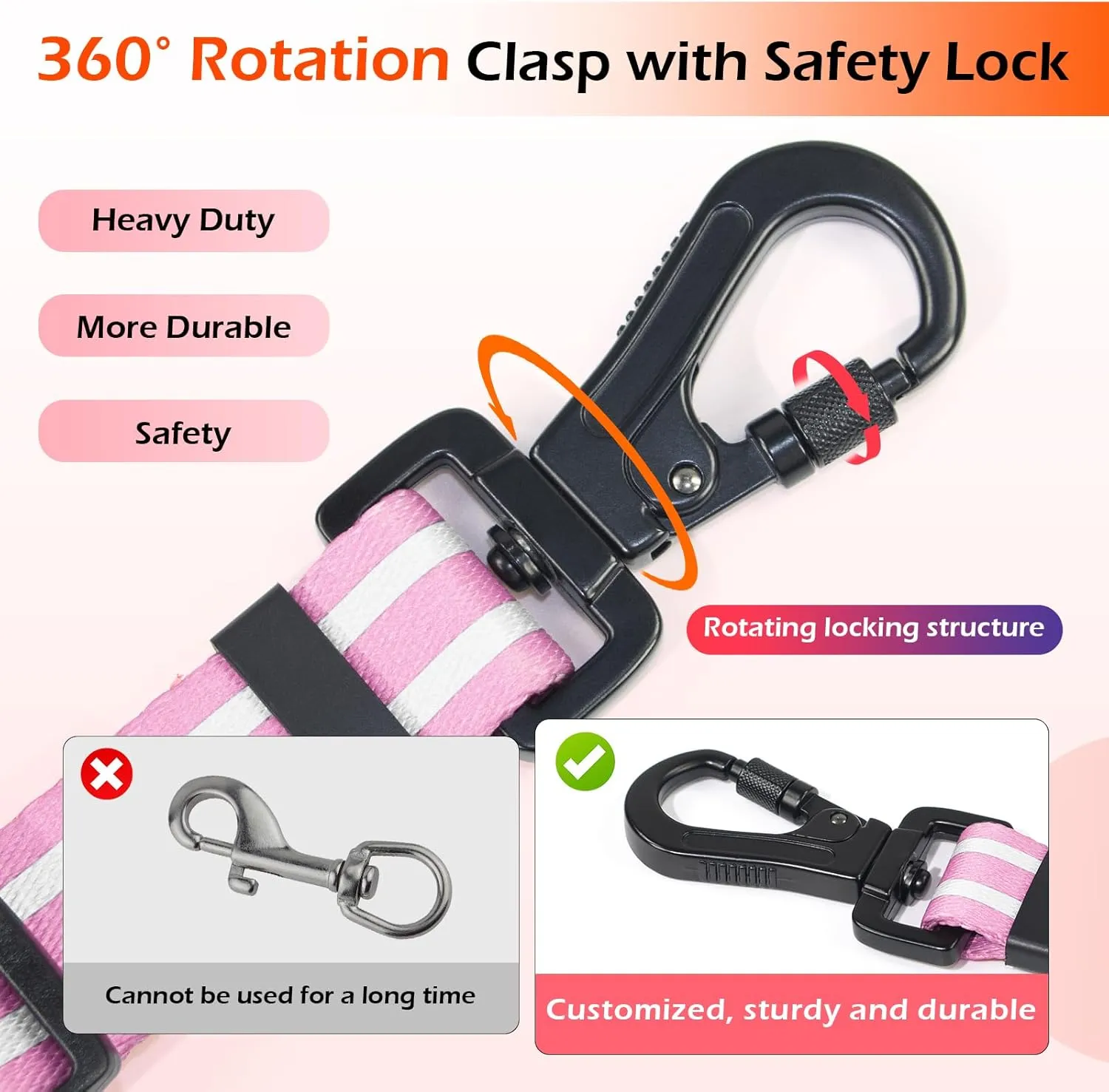 Adjustable Double Handle Dog Leash, Dual Soft Padded Handles Dog Lead for Traffic Control Heaty Duty Long Leashes Perfect for Walking and Training of Medium or Large Dogs (Purple,4FT)