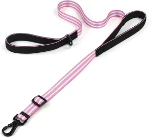 Adjustable Double Handle Dog Leash, Dual Soft Padded Handles Dog Lead for Traffic Control Heaty Duty Long Leashes Perfect for Walking and Training of Medium or Large Dogs (Purple,4FT)
