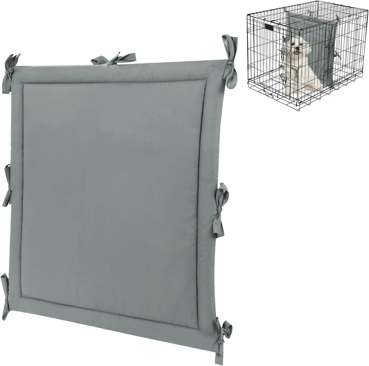 BALAPET Soft Dog Crate Divider Panel (Divider Only, Without Crate), Warm Dog Kennel Divider with Ties, Dog Crate Accessories for Puppy Crate Training, Grey, 31" H x 30" W
