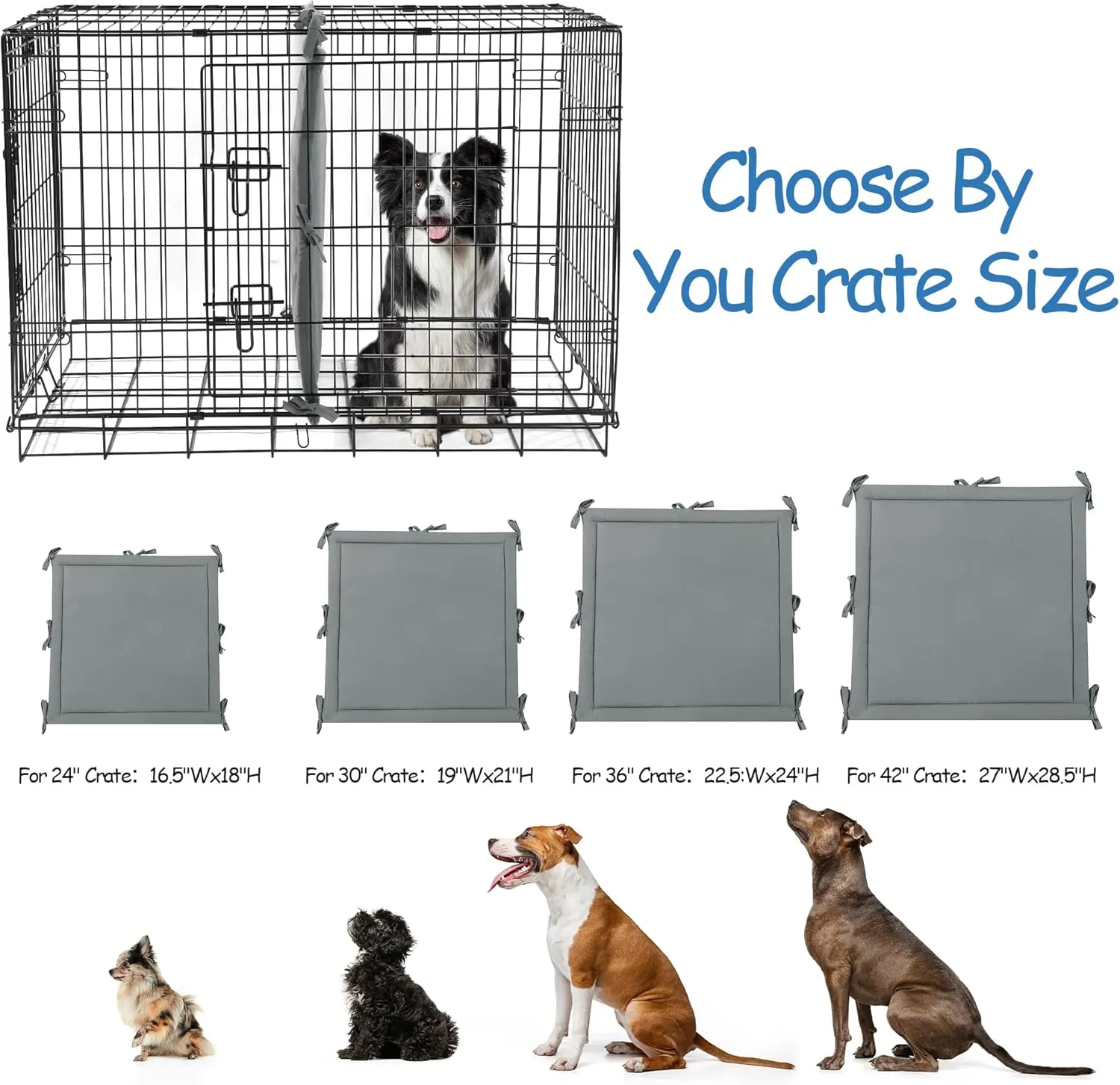 BALAPET Soft Dog Crate Divider Panel (Divider Only, Without Crate), Warm Dog Kennel Divider with Ties, Dog Crate Accessories for Puppy Crate Training, Grey, 31" H x 30" W