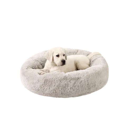 Best Friends by Sheri SnuggleSoft Faux Rabbit fur Donut Bed for Small Dogs & Cats Brown (23" x 23")