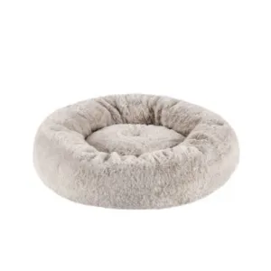 Best Friends by Sheri SnuggleSoft Faux Rabbit fur Donut Bed for Small Dogs & Cats Brown (23" x 23")
