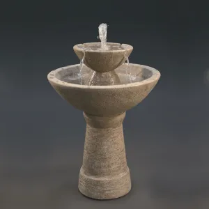 Color Bowl 2 Tier with Lip Fountain, Tall Fiore Stone