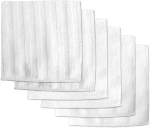 DII Kitchen Millennium Microfiber Scrub, Scour and Polish Cloths, Machine Washable, Perfect Hostess Gift for Cleaning, Drying and Polishing, White, Set of 6