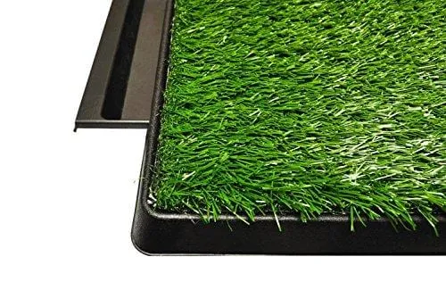 Downtown Pet Supply Dog Pee Potty Pad, Bathroom Tinkle Artificial Grass Turf, Portable Potty Trainer (20 x 25 inches with Drawer)