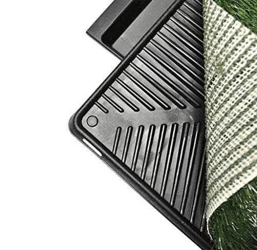 Downtown Pet Supply Dog Pee Potty Pad, Bathroom Tinkle Artificial Grass Turf, Portable Potty Trainer (20 x 25 inches with Drawer)