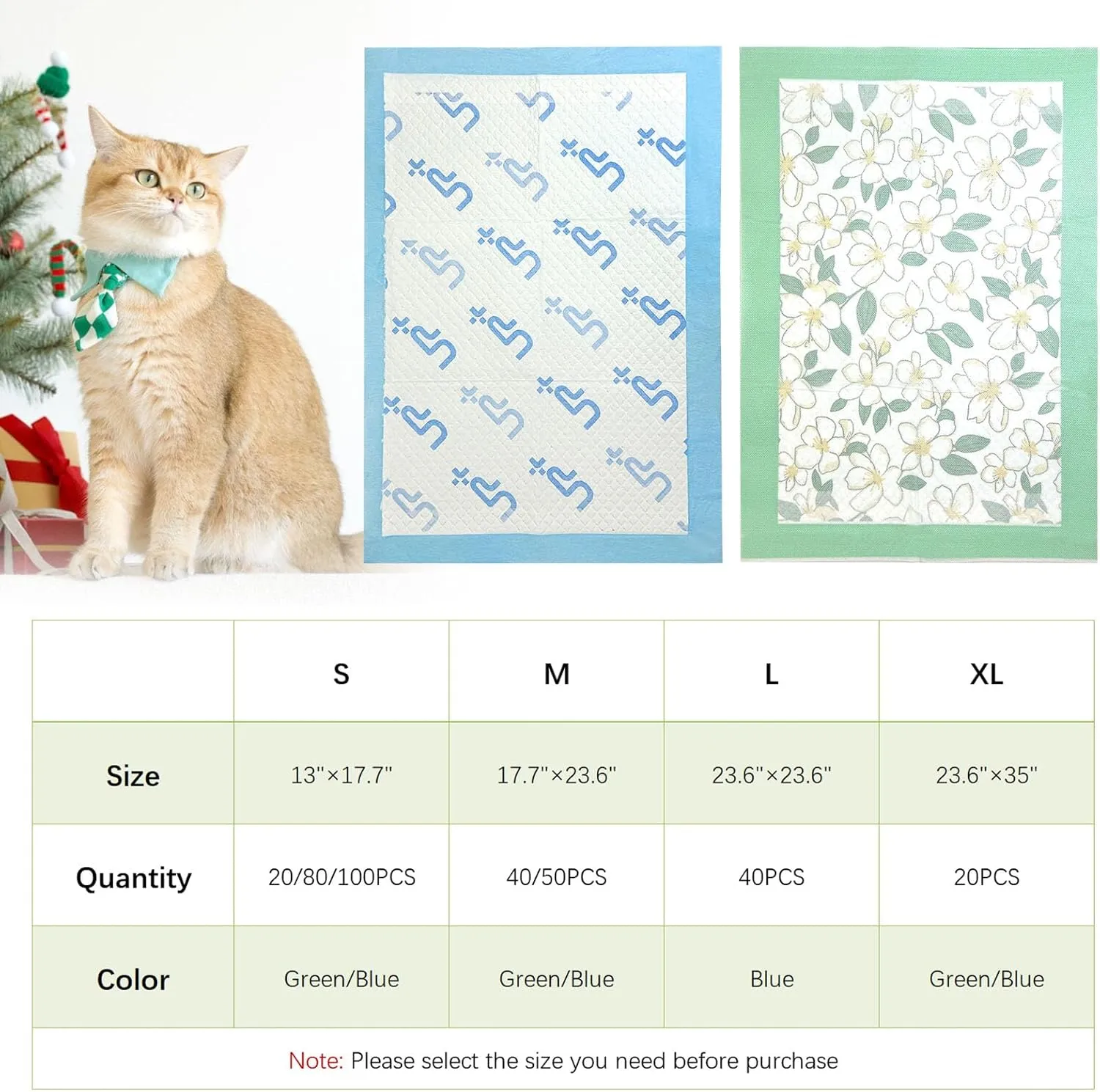 Fhiny Pee Pads for Dogs,13"17.7" Puppy Pet Training Pads Super Absorbent Puppy Pads Disposable Dog Pee Pad Leakproof Quick Drying Waterproof for Doggie, Cats, Rabbits-S 100PCS