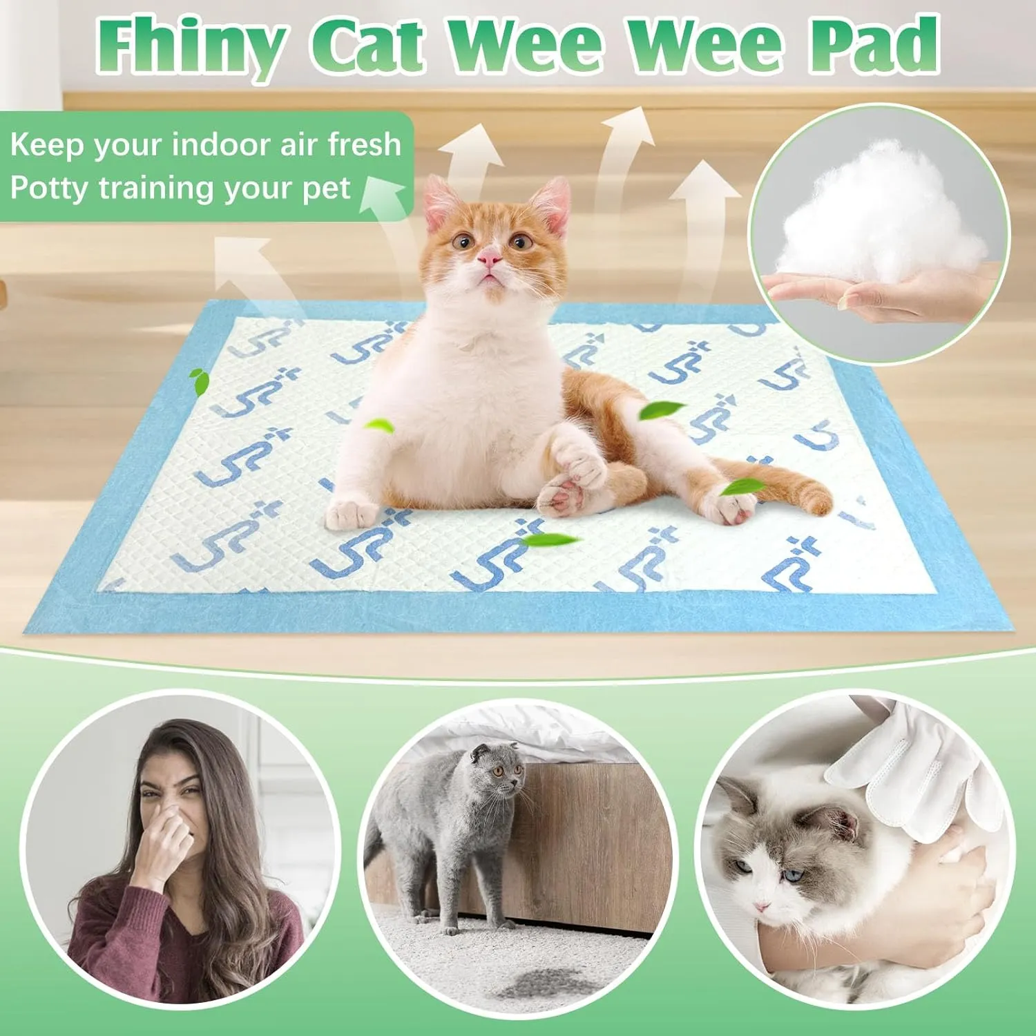 Fhiny Pee Pads for Dogs,13"17.7" Puppy Pet Training Pads Super Absorbent Puppy Pads Disposable Dog Pee Pad Leakproof Quick Drying Waterproof for Doggie, Cats, Rabbits-S 100PCS
