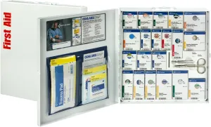 First Aid Only 746000 SmartCompliance 50-Person ANSI A  and OSHA Compliant First Aid Kit for Business, Large Metal First Aid Cabinet with Medications, 241 Pieces