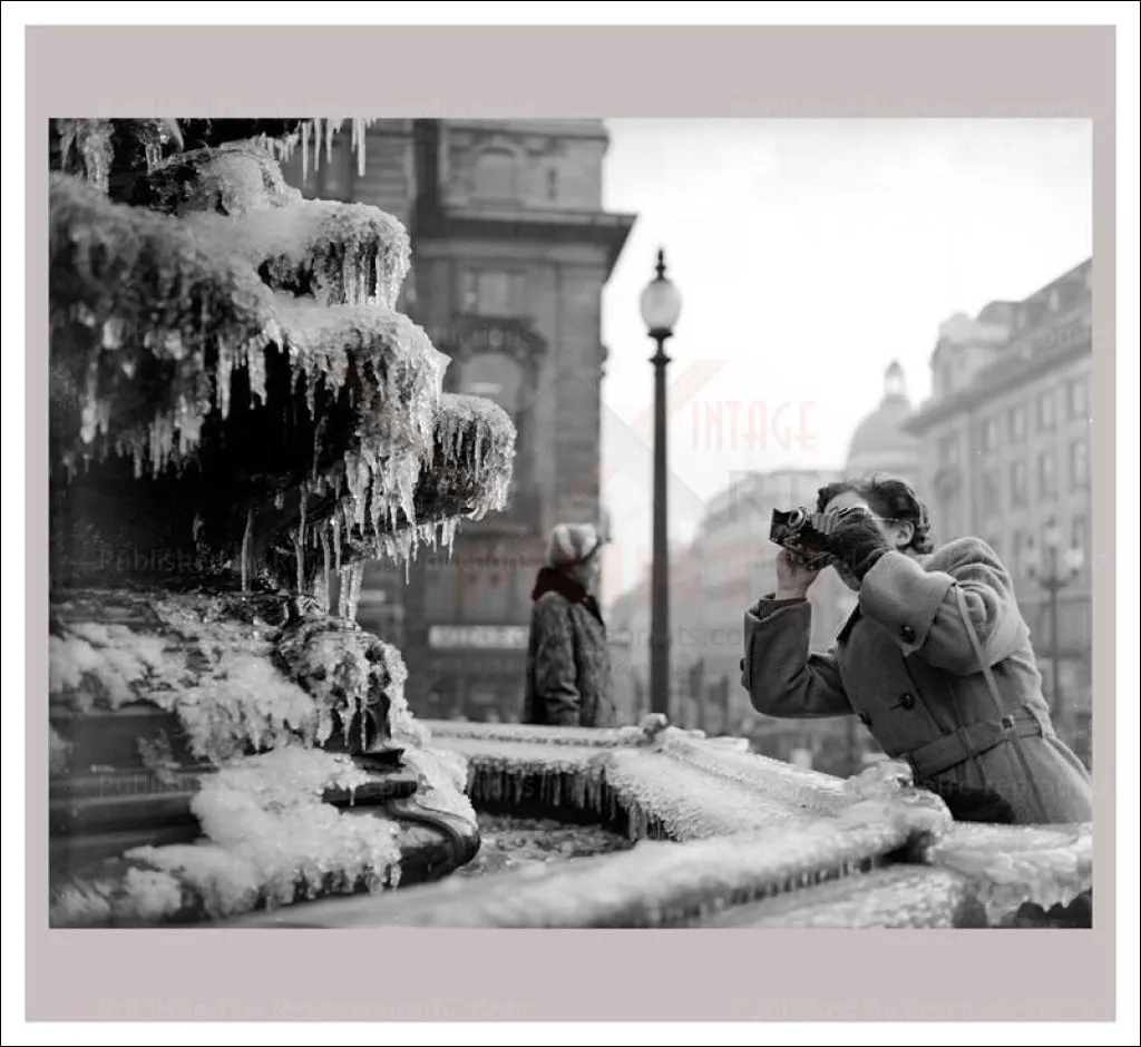 Frozen Fountain in Winter London