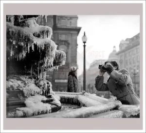 Frozen Fountain in Winter London