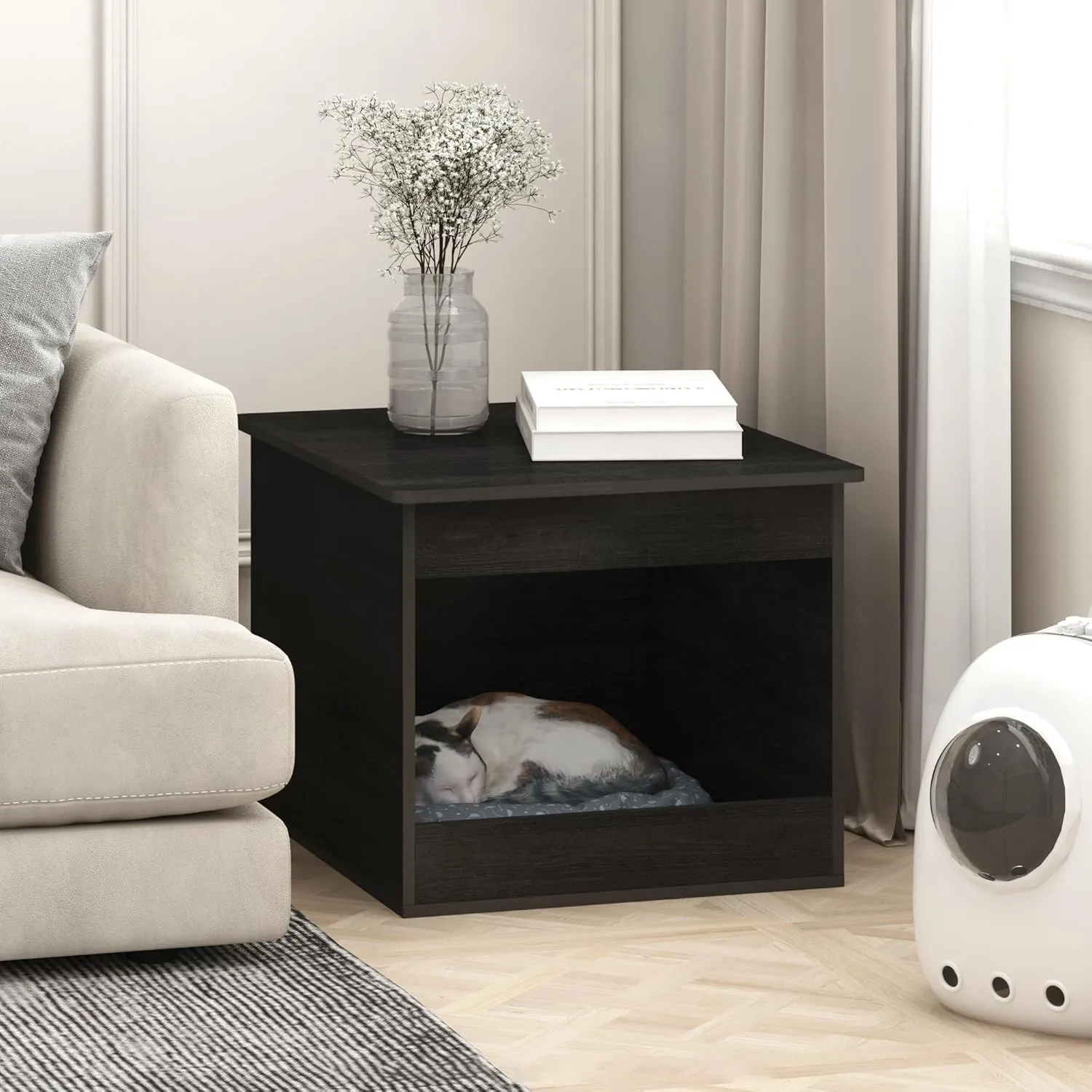 Furinno Peli Top Opening Litter Box Enclosure, Americano