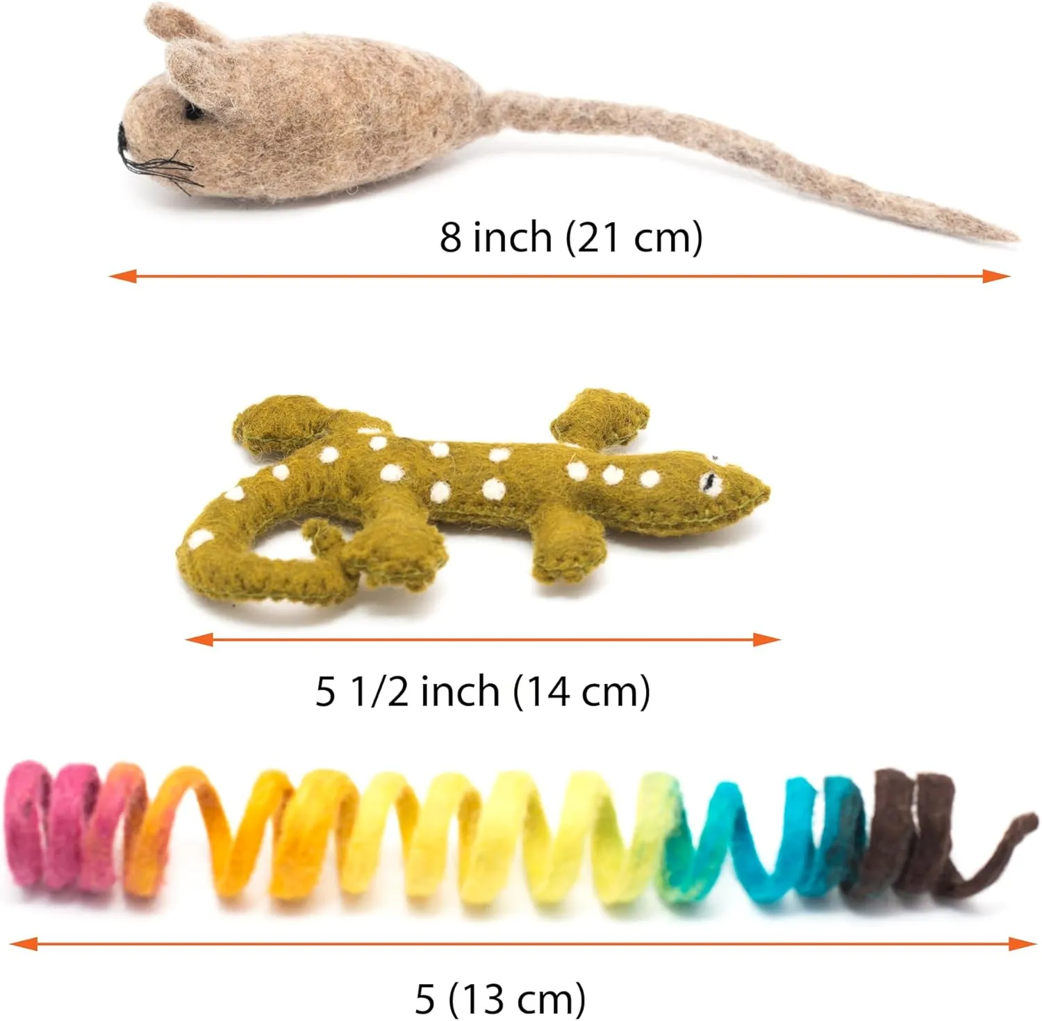 Glaciart One Wool Cat Toy Set with Catnip | Cute Cat Toy for Interaction & Boredom Relief, Encourages to Exercise, Explore & Play | Filled w/Organic Catnip to Help Sooth or Reduce Anxiety