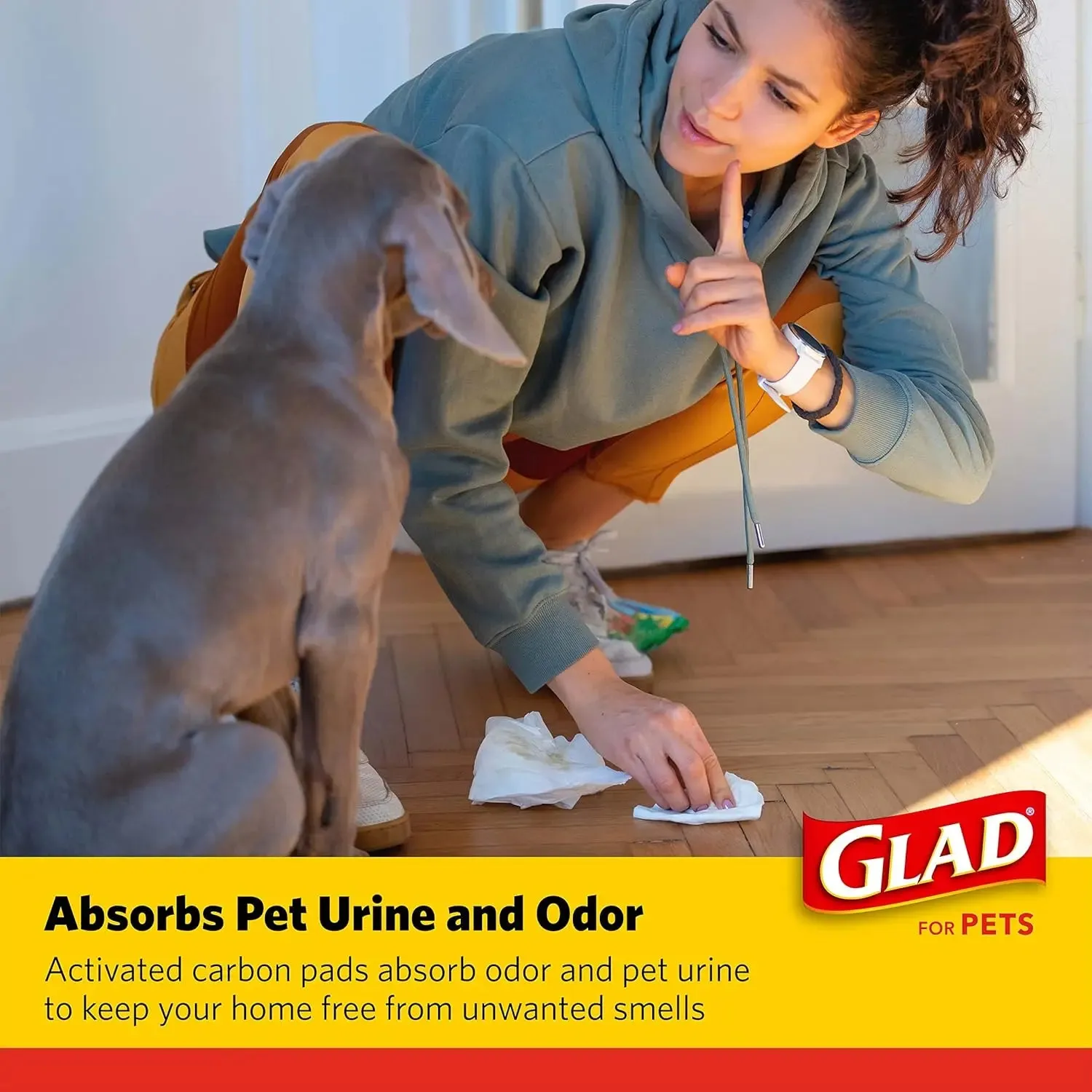 Glad for Pets Black Charcoal Puppy Pads Dog Pee Pads for Crate Training and Indoor Use 23" x 23" - 150 Count