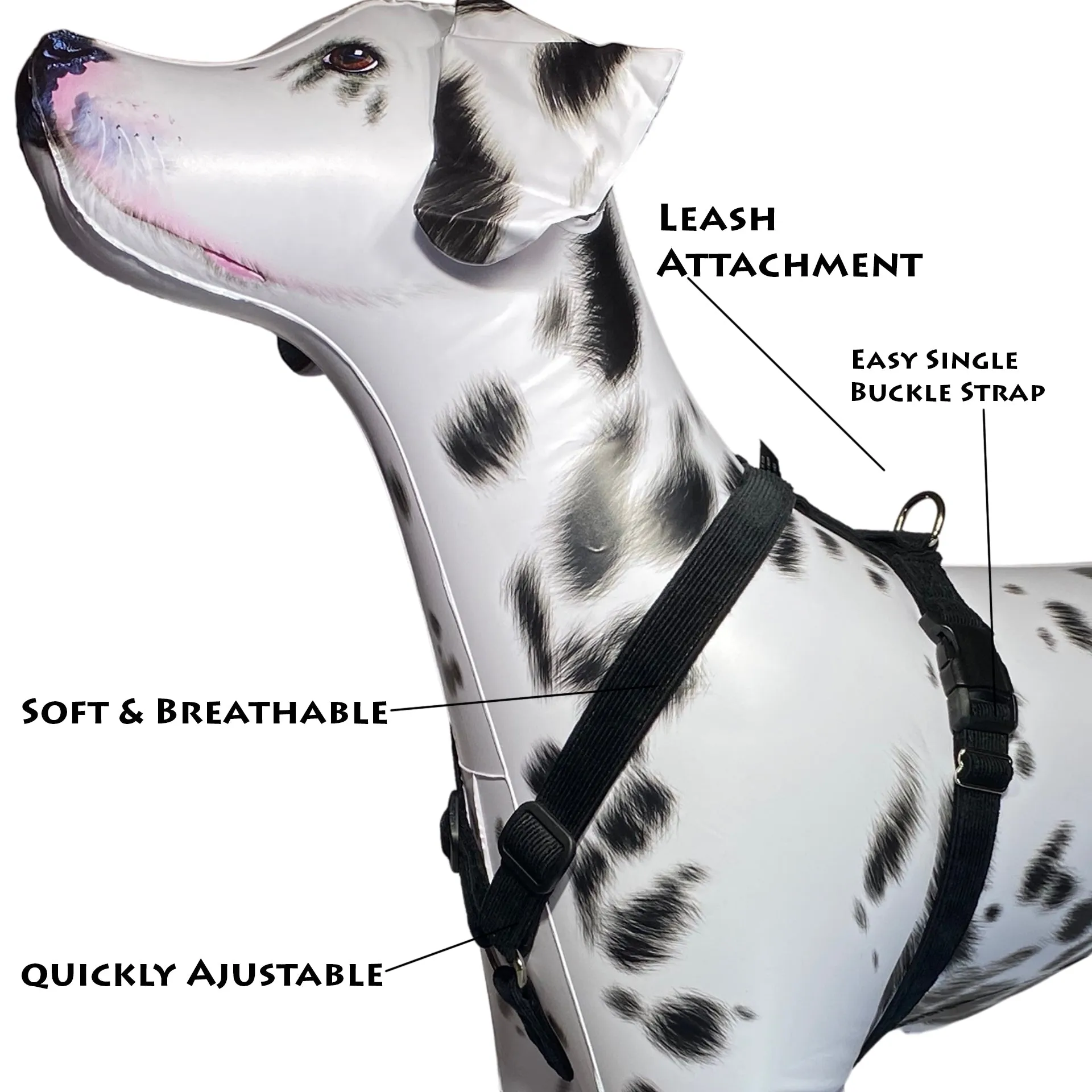 Hemp Dog Harness BLACK Corduroy