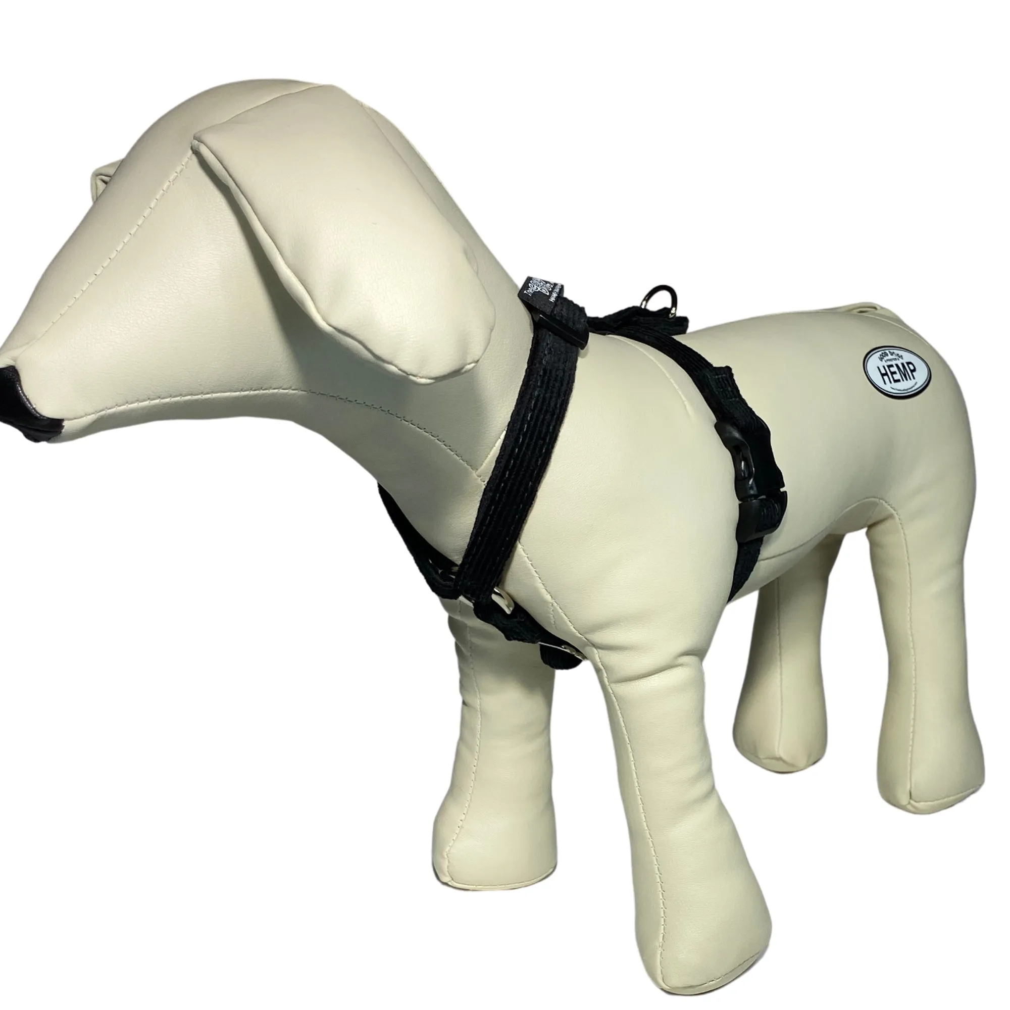 Hemp Dog Harness BLACK Corduroy