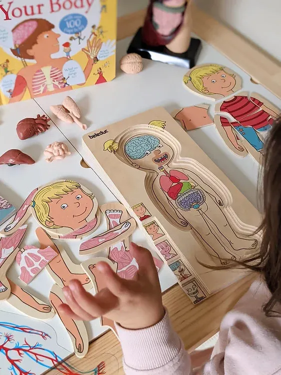 Human Anatomy Puzzle Girl 5 Layer by Beleduc Early Science STEM Toys 4yrs 