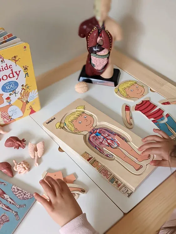 Human Anatomy Puzzle Girl 5 Layer by Beleduc Early Science STEM Toys 4yrs 