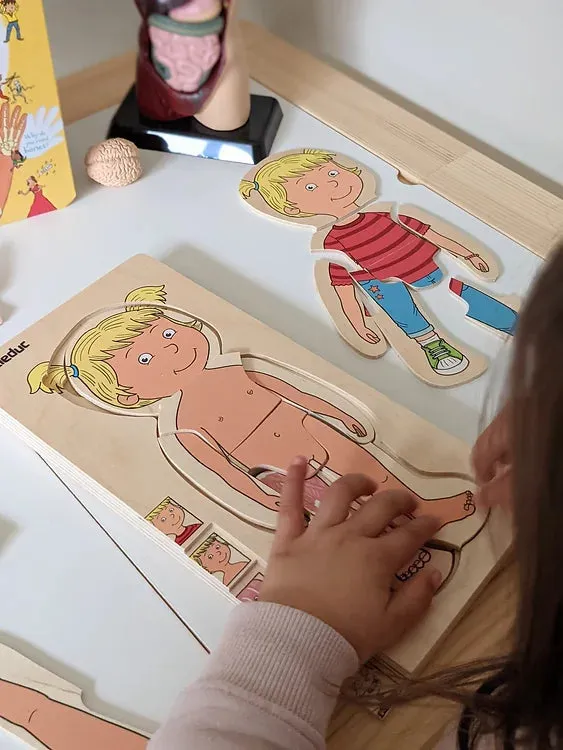 Human Anatomy Puzzle Girl 5 Layer by Beleduc Early Science STEM Toys 4yrs 