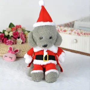 Idepet Santa Dog Costumes, Christmas Pet Clothes Winter Hoodie Coat for Chihuahua Yorkshire Poodle (XS)
