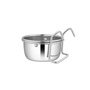 Jeffers Stainless Steel Cage Cup Pet Feeders with Hooks