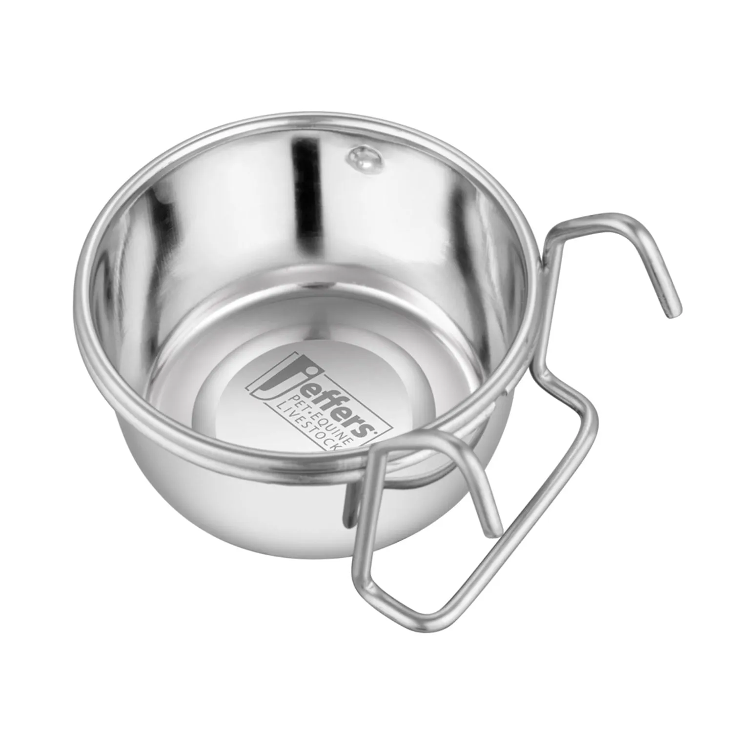 Jeffers Stainless Steel Cage Cup Pet Feeders with Hooks