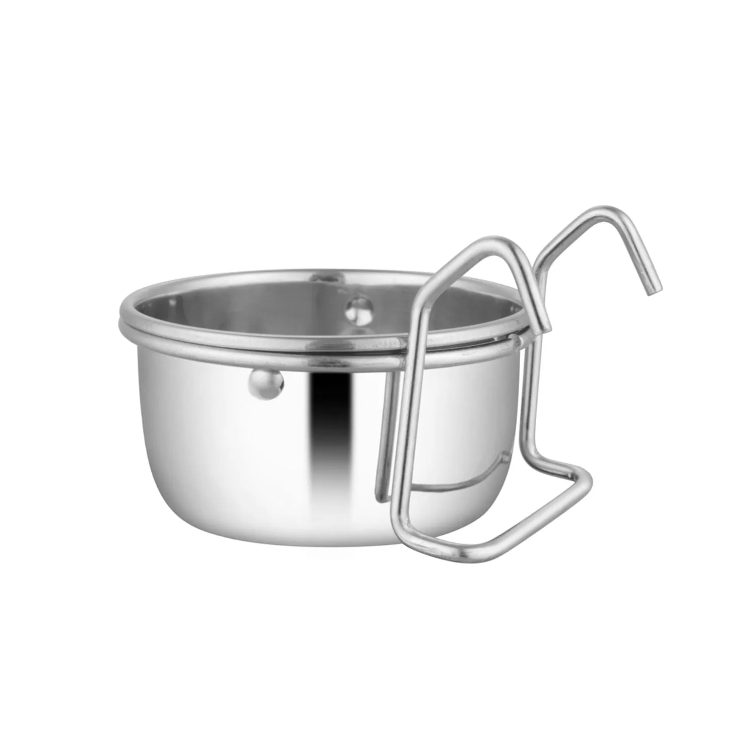 Jeffers Stainless Steel Cage Cup Pet Feeders with Hooks