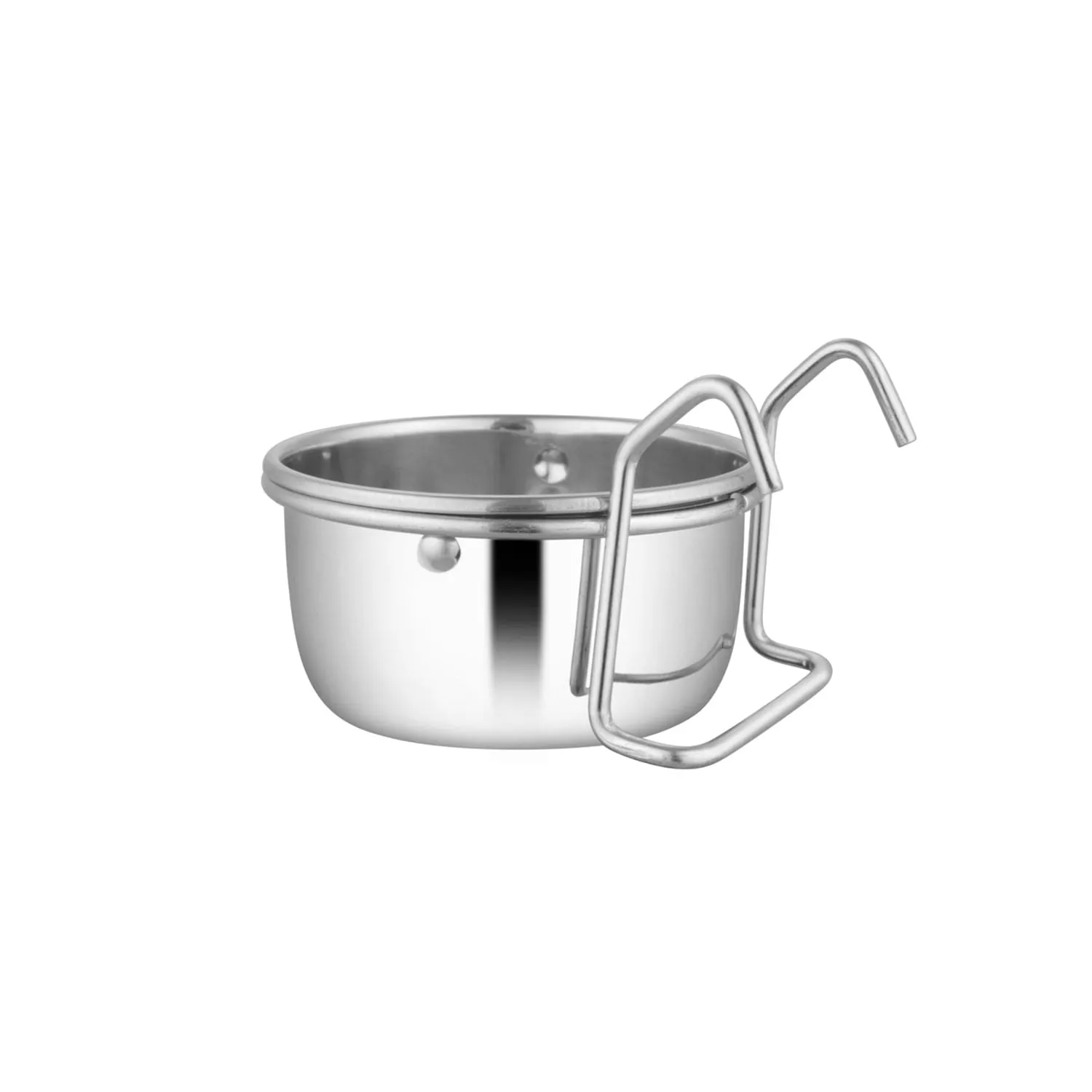 Jeffers Stainless Steel Cage Cup Pet Feeders with Hooks