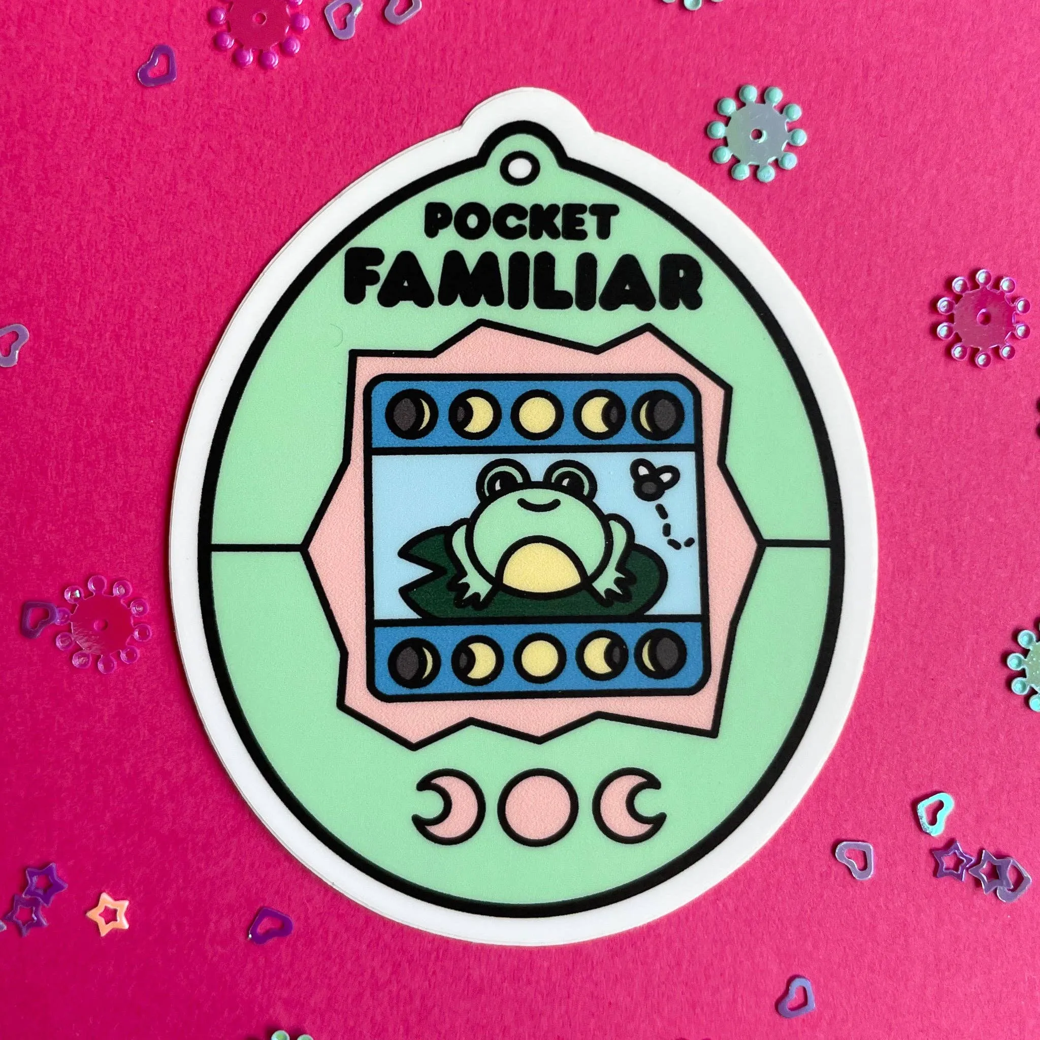 Kitty With A Cupcake - Pocket Familiar Frog Virtual Pet Sticker