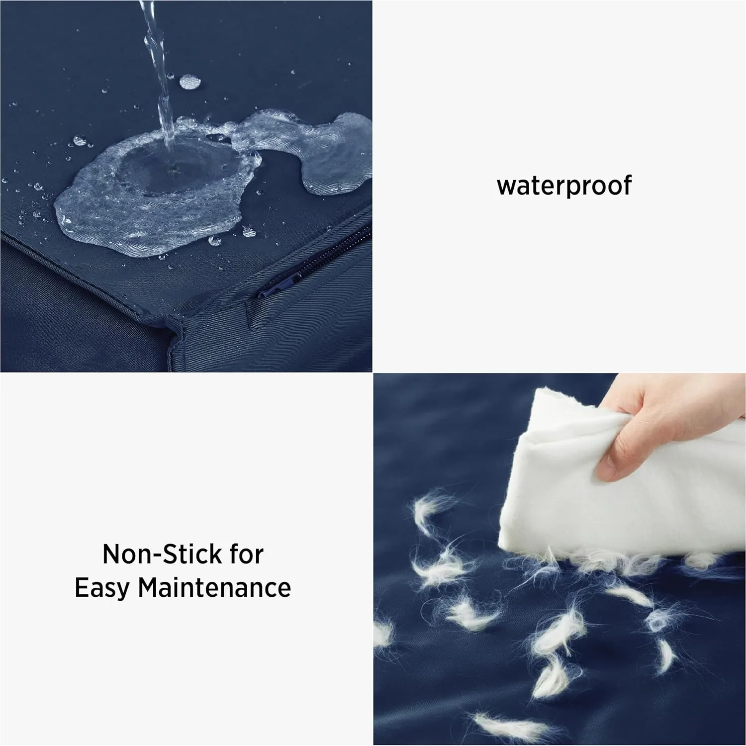 Lesure Waterproof Dog Bed Cover Replacement Washable - XL Size for Pet Mat 44x32x3 Inches, Navy