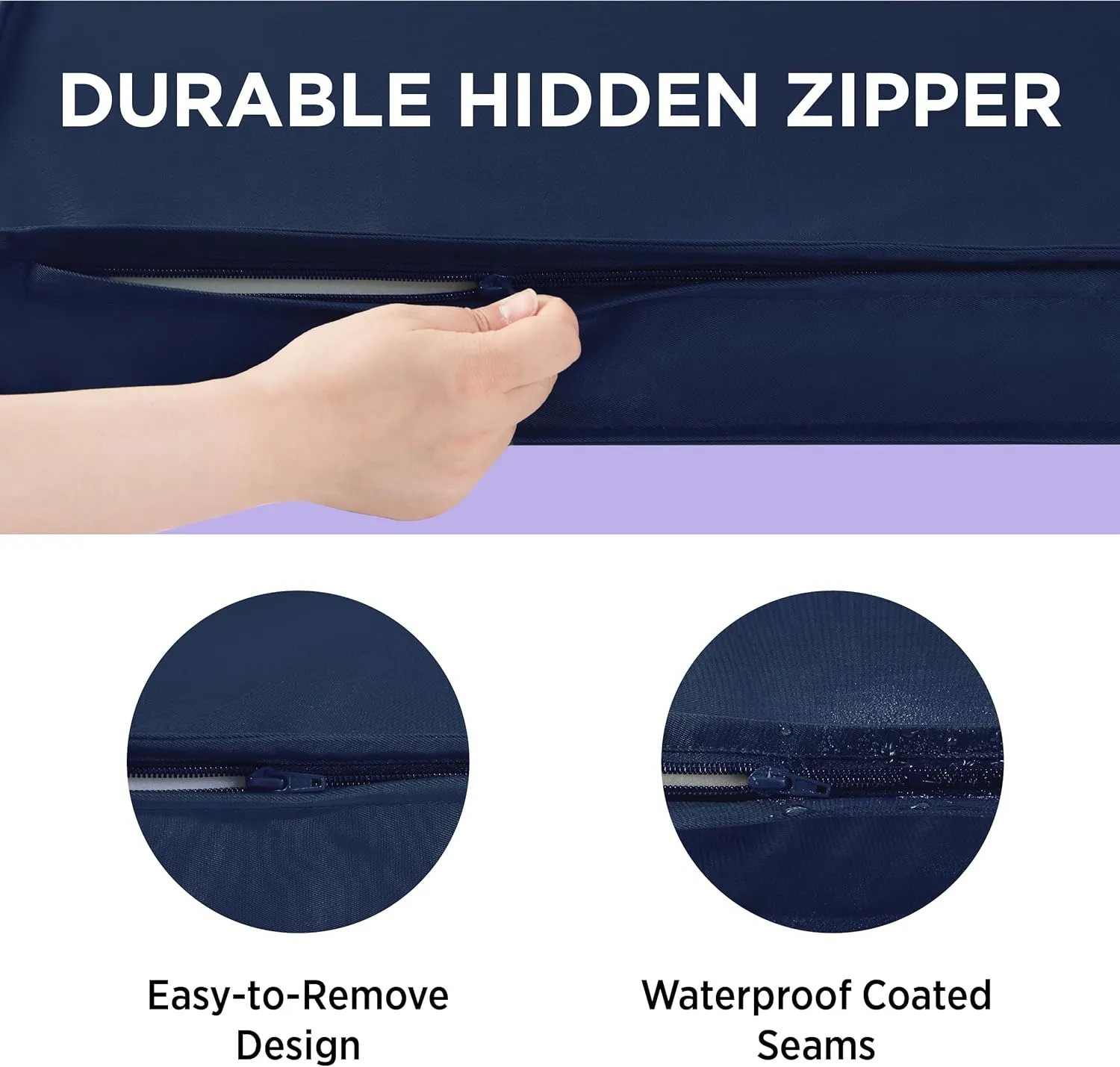 Lesure Waterproof Dog Bed Cover Replacement Washable - XL Size for Pet Mat 44x32x3 Inches, Navy