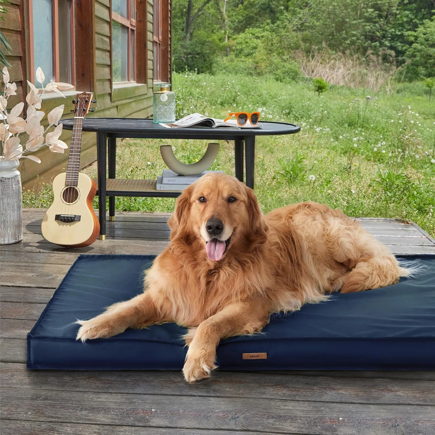 Lesure Waterproof Dog Bed Cover Replacement Washable - XL Size for Pet Mat 44x32x3 Inches, Navy