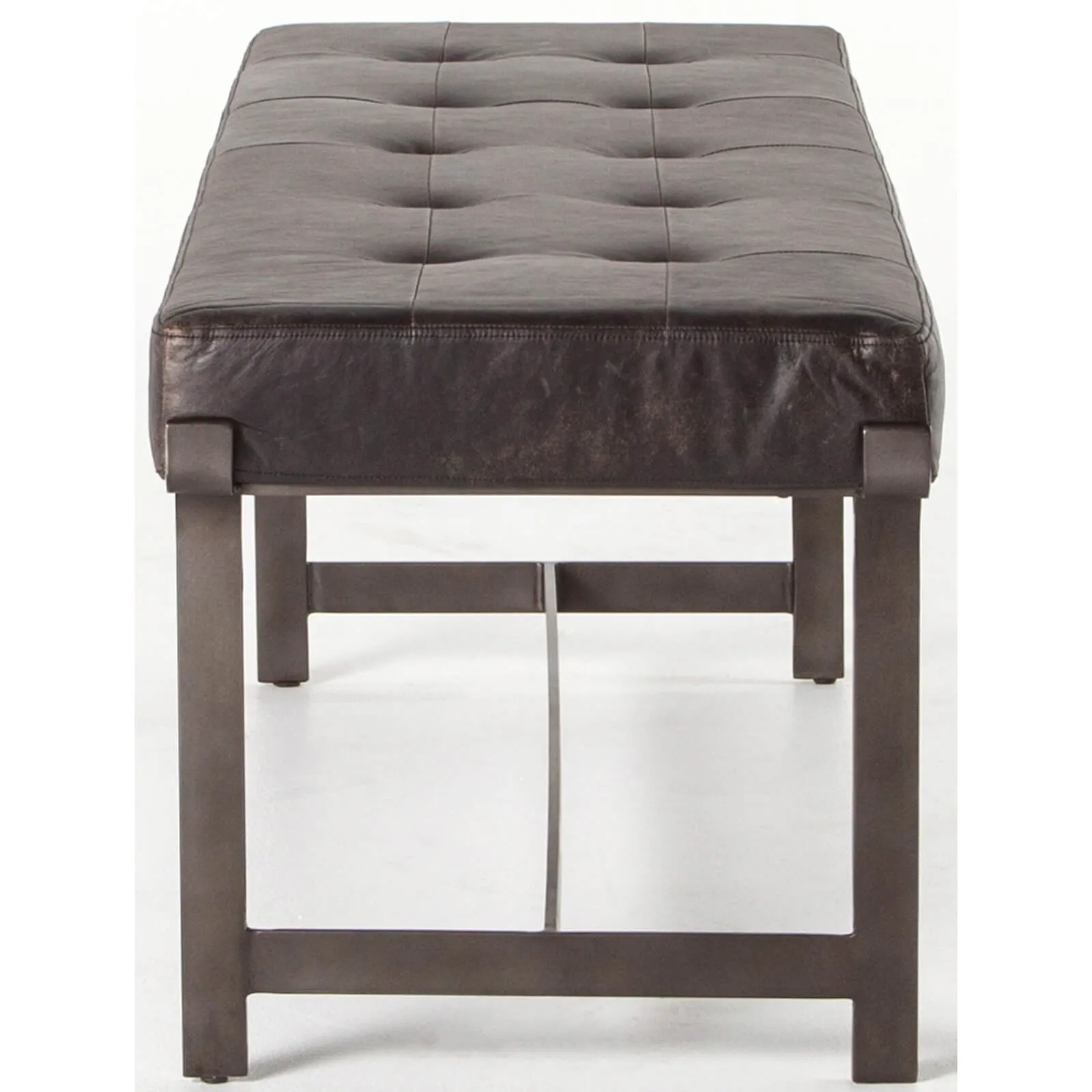 Lindy Leather Bench, Rialto Ebony