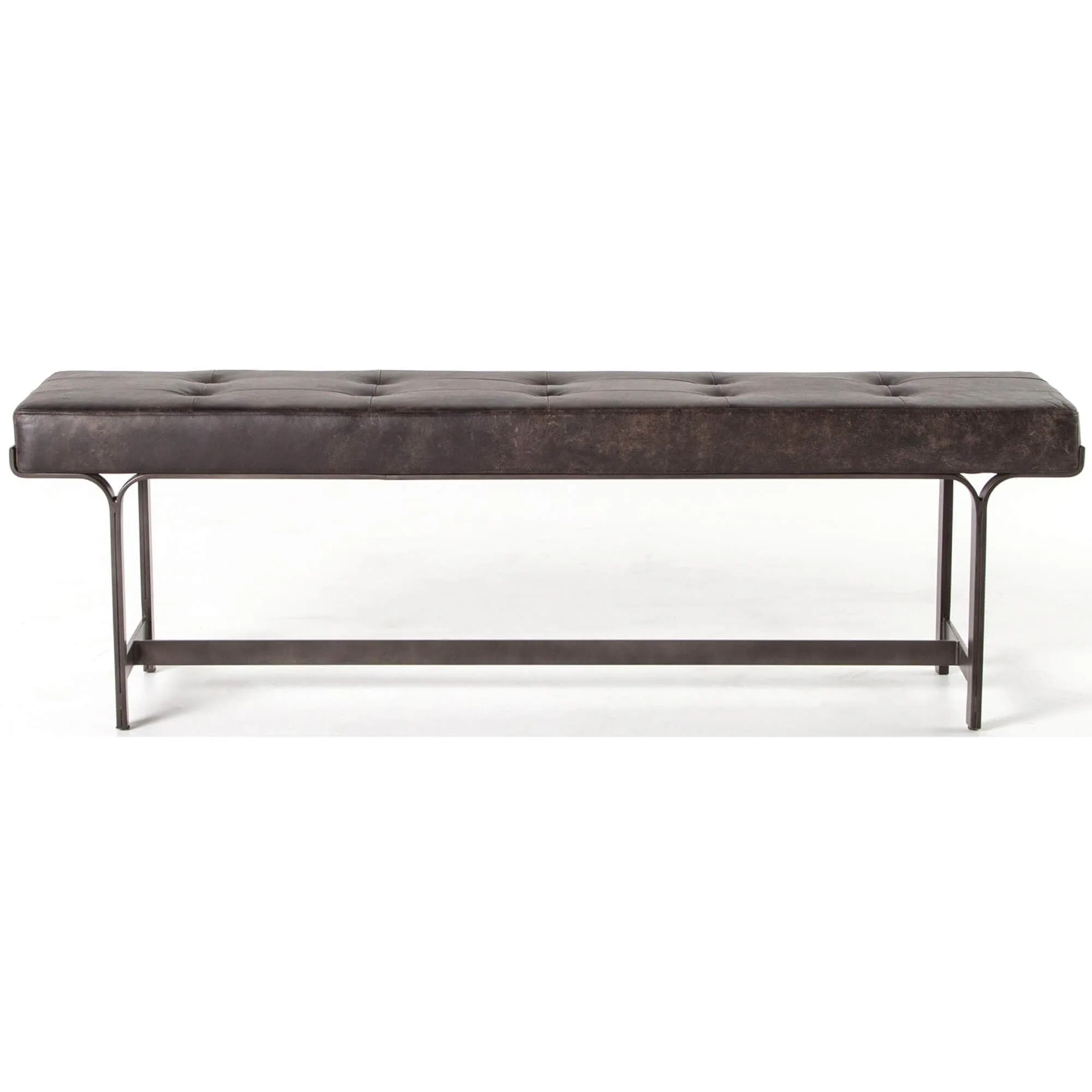 Lindy Leather Bench, Rialto Ebony