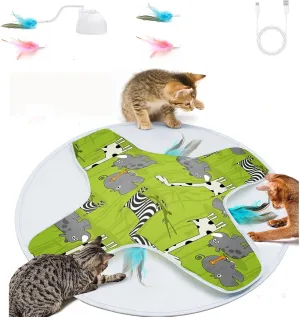 LONGJUMP Hide and Seek Cat Toys and Replacement Feather Wand (4 Pcs)