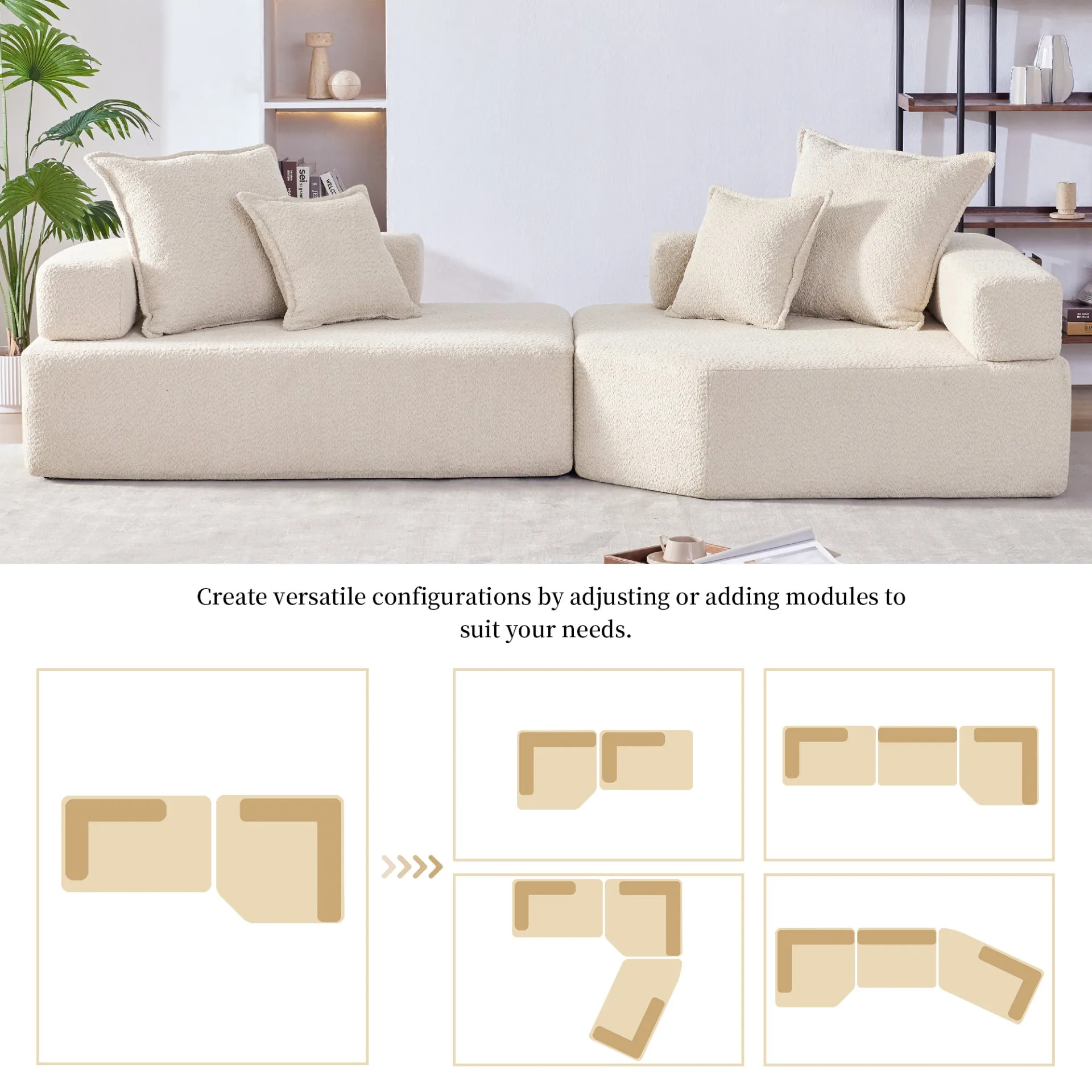 Lueur Oversized Modular 2 Pc Sectional Sofa
