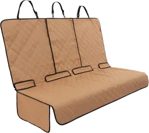 Lusso Gear Dog Car Seat Cover - Waterproof, Non-Slip Back Seat Protector - Tan Pet Liner for SUV & Truck - Backseat Cover for Dogs