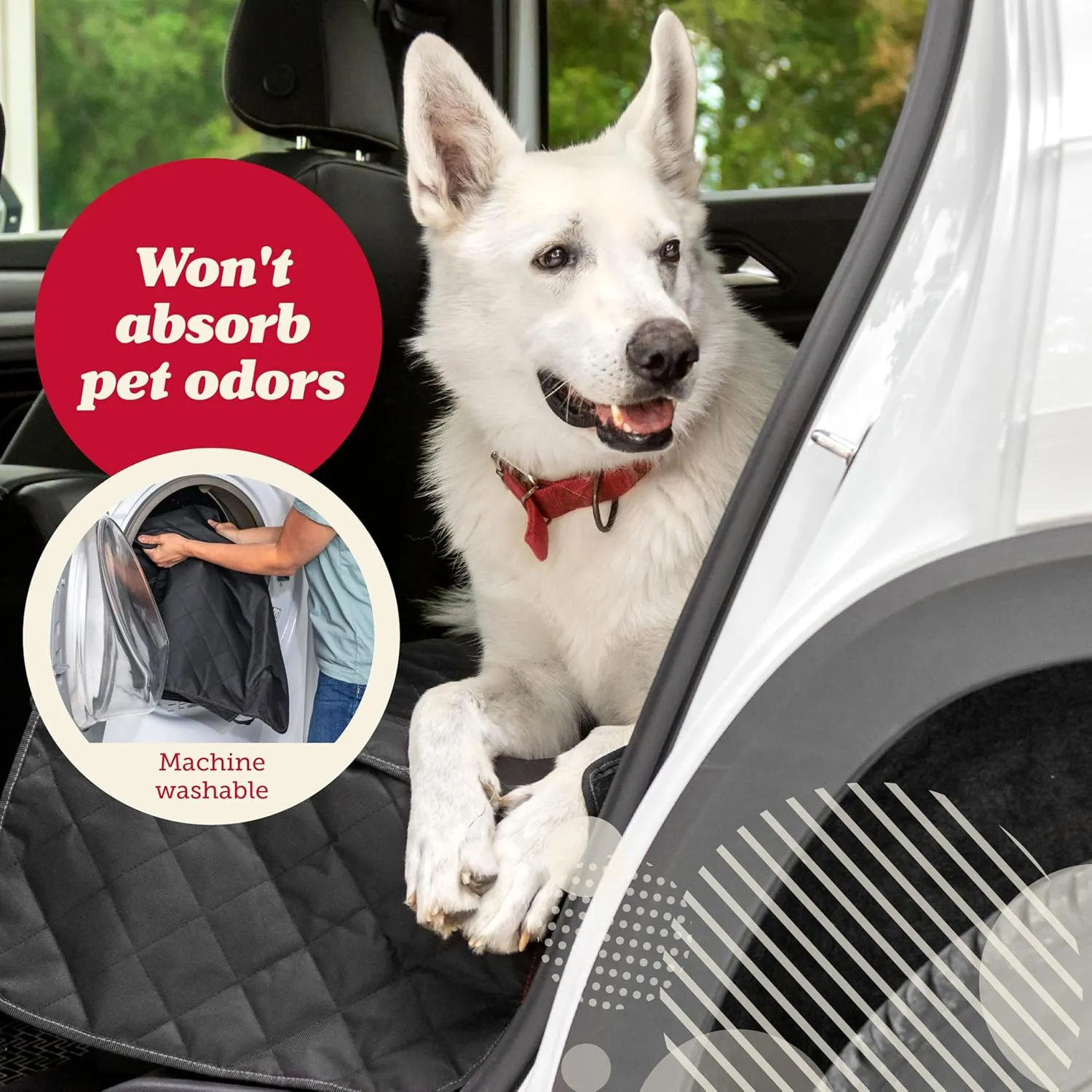 Lusso Gear Dog Car Seat Cover - Waterproof, Non-Slip Back Seat Protector - Tan Pet Liner for SUV & Truck - Backseat Cover for Dogs