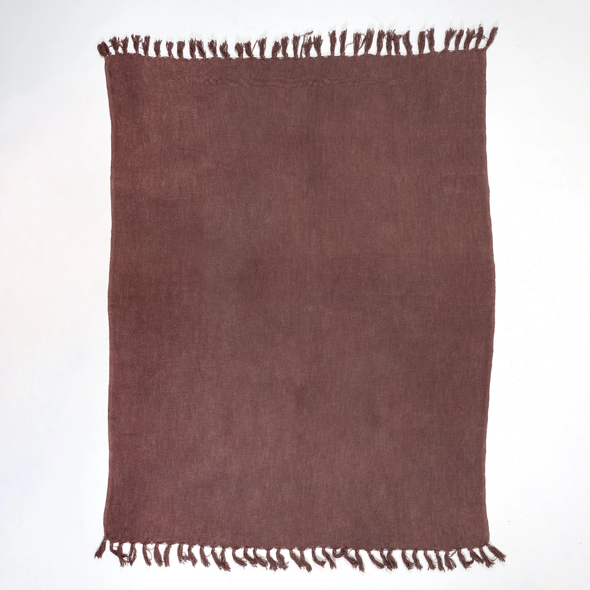 Luxury Brown Cotton Solid Throw For Sofas