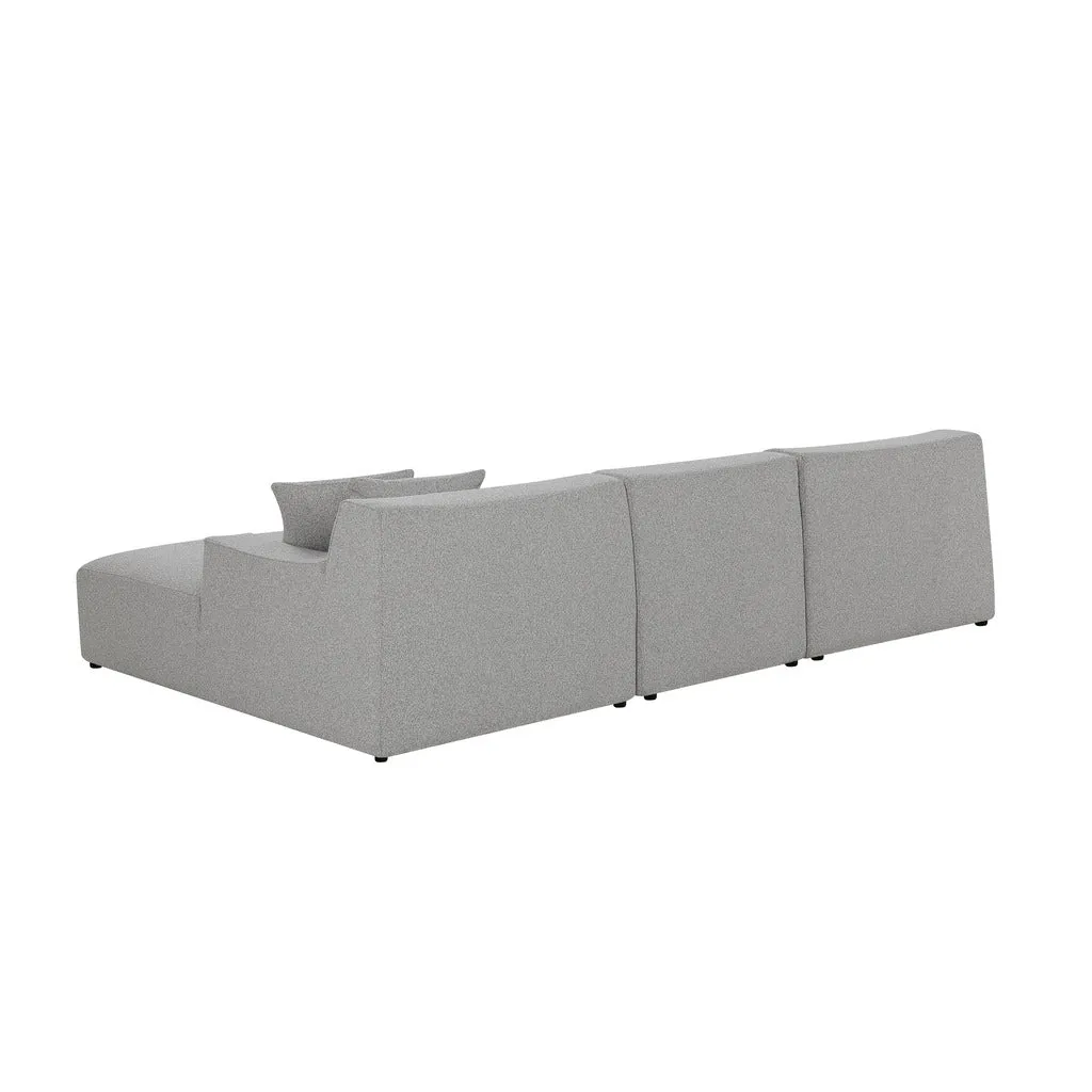 Marlin 3 Seater Right Chaise Fabric Sofa - Clay Grey