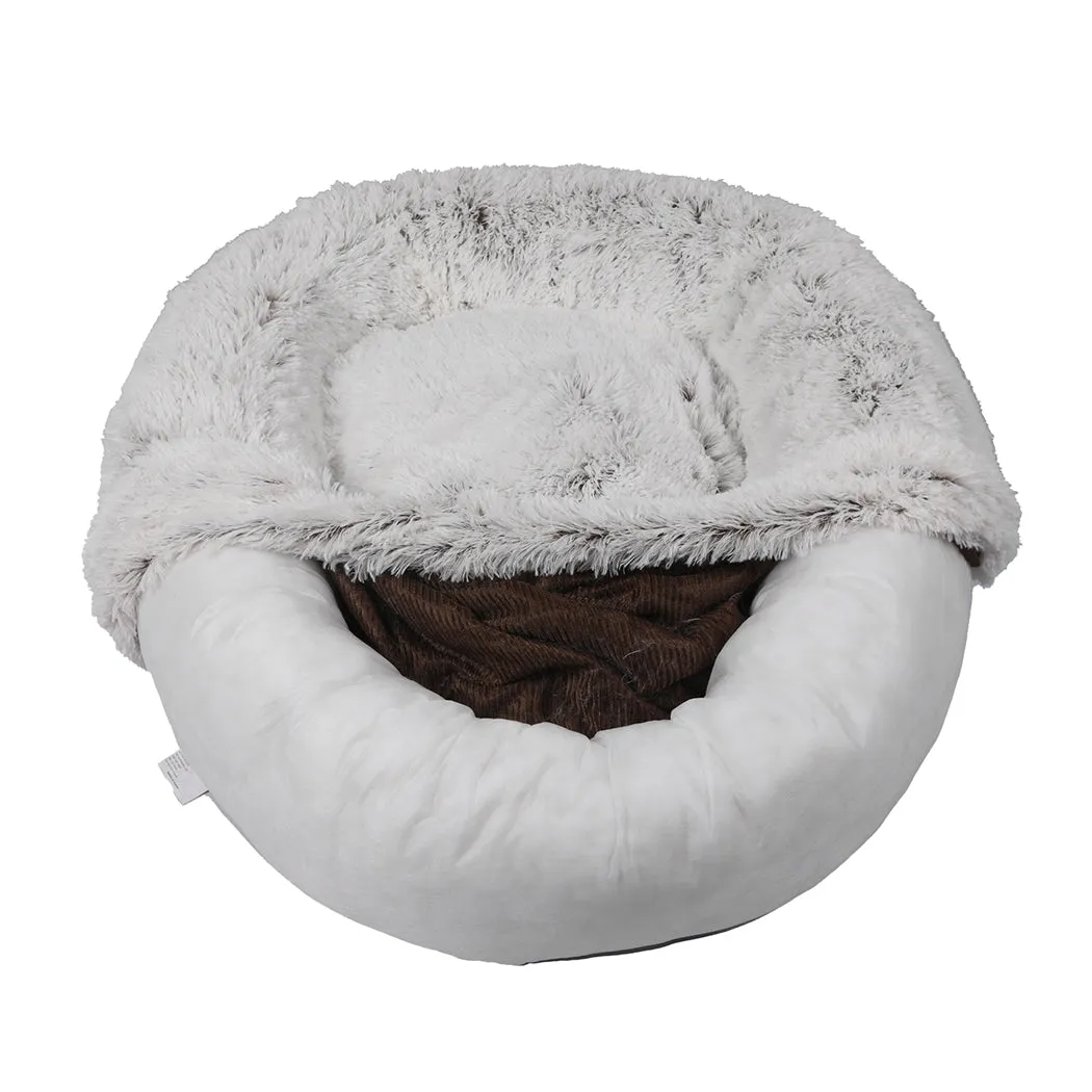 MEDIUM Dog Beds Pet Donut Nest Calming - Coffee