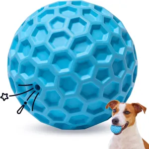 Nobleza Squeaky Dog Ball, Durable Bouncy Floatable Dog Balls for Chewing and Teeth Cleaning, Interactive Natural Rubber Lightweight Dog Toy Ball for Puppies and Small Dogs, 2.15 in, Blue