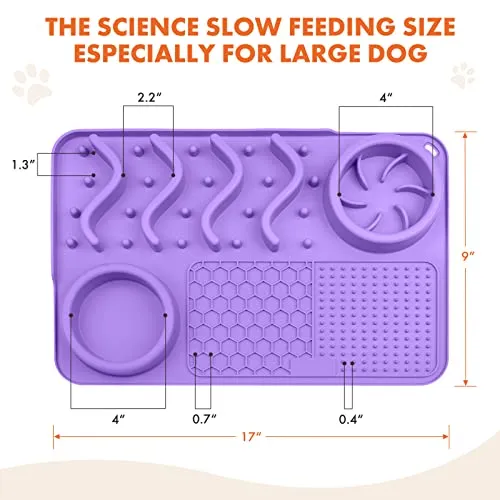 NPET 2 in 1 Slow Feeder For Dogs Bowls Dog Licking Mat