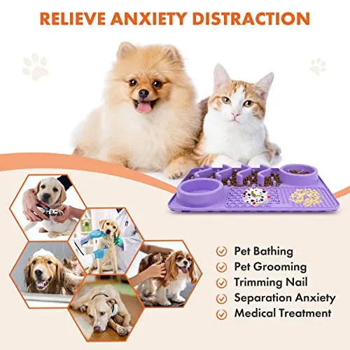 NPET 2 in 1 Slow Feeder For Dogs Bowls Dog Licking Mat