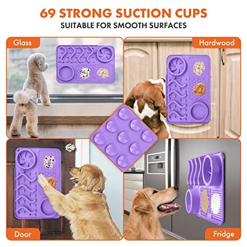 NPET 2 in 1 Slow Feeder For Dogs Bowls Dog Licking Mat
