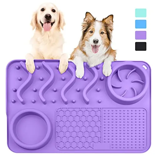 NPET 2 in 1 Slow Feeder For Dogs Bowls Dog Licking Mat